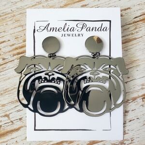 Gunmetal Bulldog Earrings